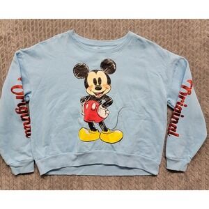Original Disney Mickey‎ Mouse Sweatshirt Womens Size 2XL Sky Blue